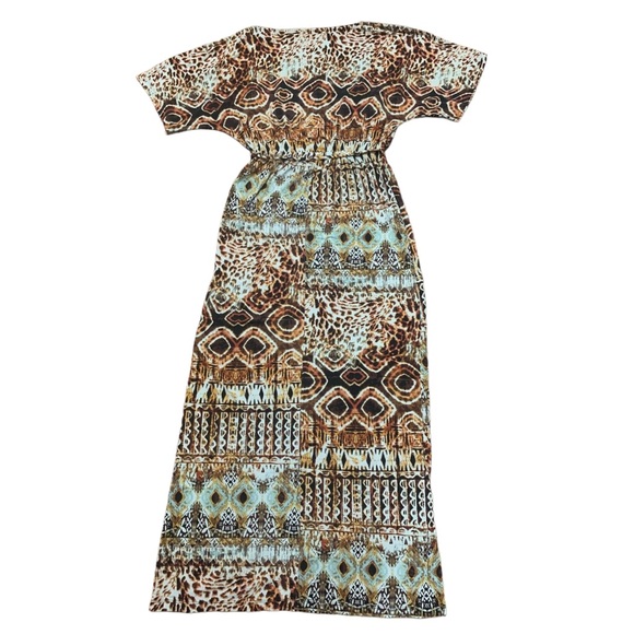 Cato maxi dress size S. Abstract Animal print. Open Sleeve. Rushed Waist - Picture 2 of 8